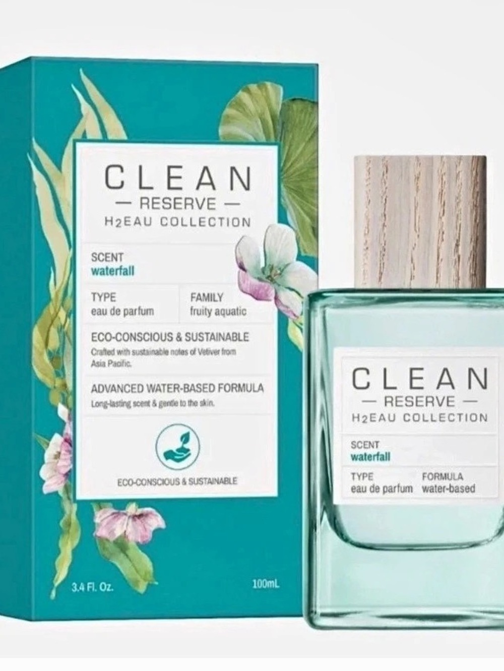 CLEAN Reserve H2EAU Collection Waterfall 3.4 oz 100ml NEW and Sealed